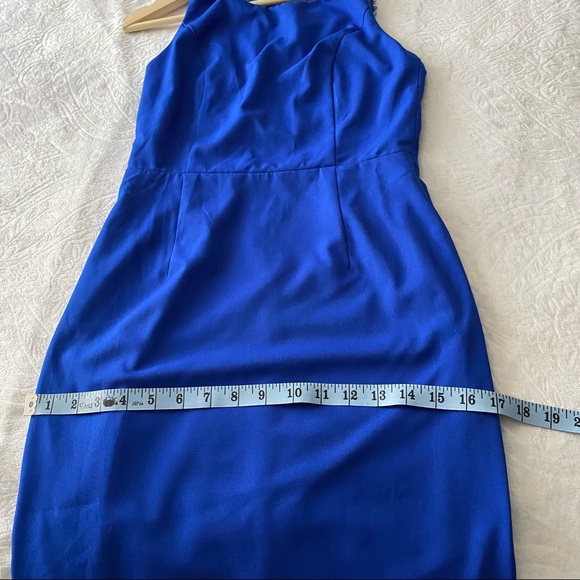 Blue Lace Back Midi Length Dress - Picture 6 of 10